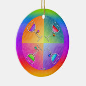 Pop Art WIJN HANGEND SIERAAD Keramisch Ornament (Rechts)