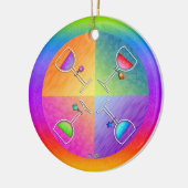 Pop Art WIJN HANGEND SIERAAD Keramisch Ornament (Links)