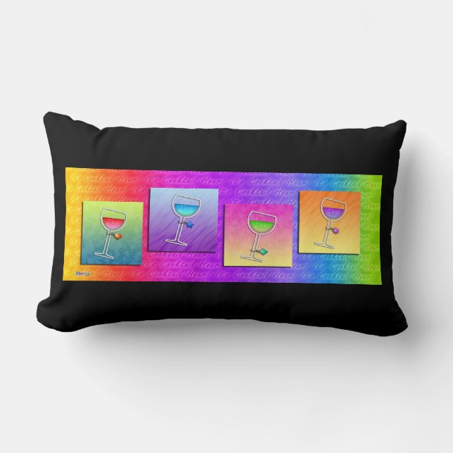 Pop Art Wijn Reversibele Lenden Kussen (Voorkant)