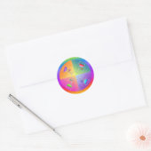 Pop Art Wijn Ronde Sticker (Envelop)
