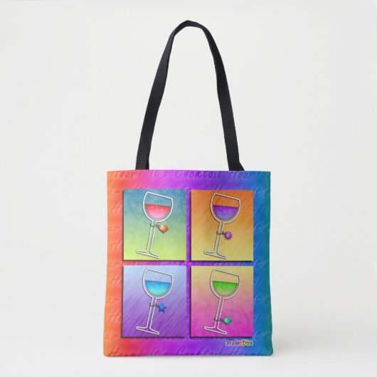POP ART WIJN TOTE BAG (Voorkant)