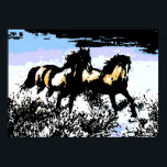 Pop Art Wild Horses Motivatie Freedom Artwork Poster<br><div class="desc">Wilde paarden Digitale kunstwerken,  schilderijen,  Afbeeldingen en Afbeeldingen</div>