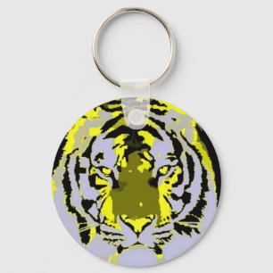 Pop Art Wild Tiger Look Sleutelhanger