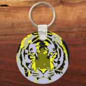 Pop Art Wild Tiger Look Sleutelhanger (Voorkant)