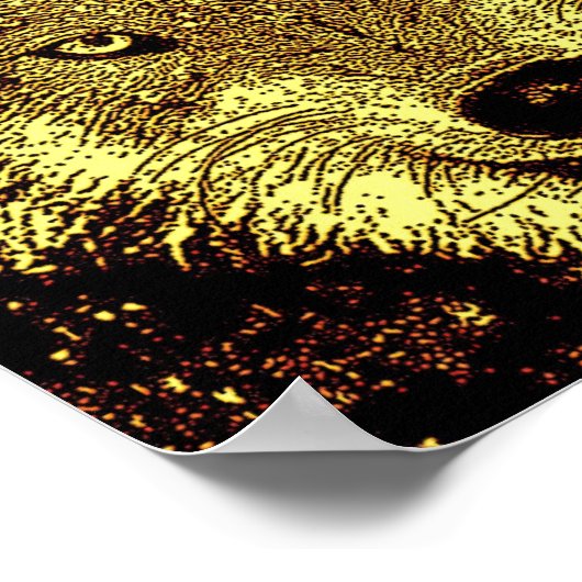 Pop Art Wild Wolf in Snow Artwork Poster Print (Hoek)