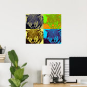 Pop Art Wild Wolf in Snow Artwork Poster Print (Thuiskantoor)