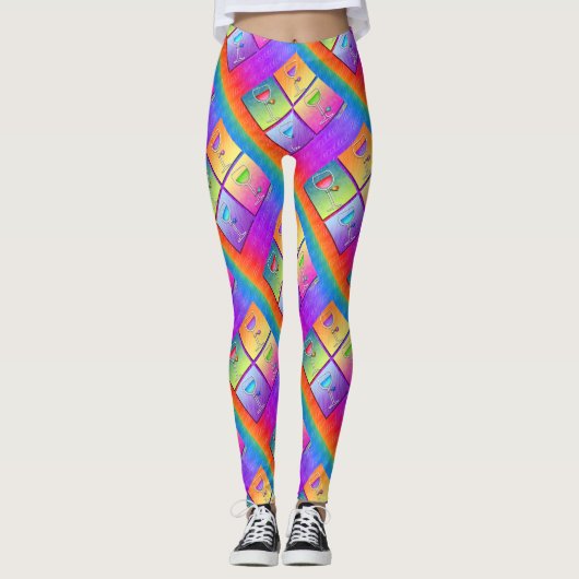 POP ART WINE LEGGINGS (Voorkant)