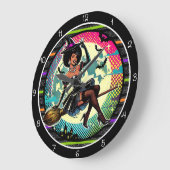 Pop Art Witch Halloween Grote Klok (Hoek)