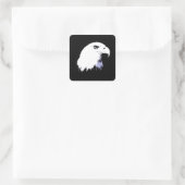 Pop Art Witte Amerikaanse Zeearend Vierkante Sticker (Tas)