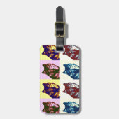 Pop Art Wolf Bagagelabel (Voorkant verticaal)
