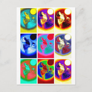 Pop Art Wolf Briefkaart