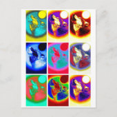 Pop Art Wolf Briefkaart (Voorkant)
