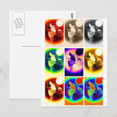 Pop Art Wolf Briefkaart (Voorkant / Achterkant)