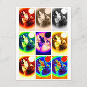 Pop Art Wolf Briefkaart