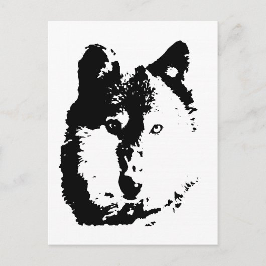 Pop Art Wolf Briefkaart (Voorkant)