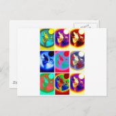 Pop Art Wolf Briefkaart (Voorkant / Achterkant)