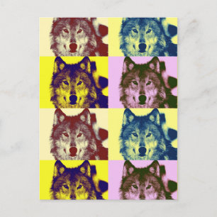 Pop Art Wolf Briefkaart