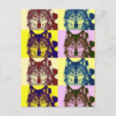 Pop Art Wolf Briefkaart (Voorkant)