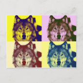 Pop Art Wolf Briefkaart (Voorkant)
