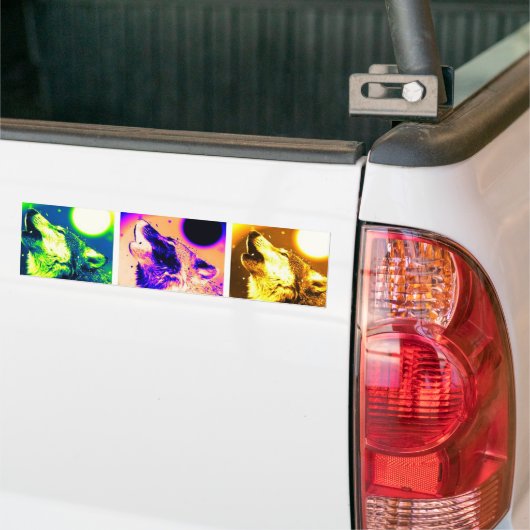 Pop Art Wolf Bumpersticker (Op Truck)