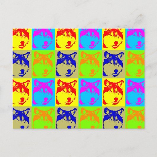 Pop Art Wolf Eyes Briefkaart (Voorkant)