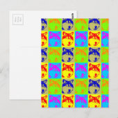 Pop Art Wolf Eyes Briefkaart (Voorkant / Achterkant)