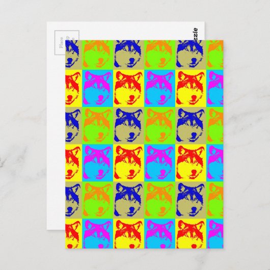 Pop Art Wolf Eyes Briefkaart (Voorkant / Achterkant)