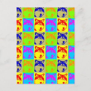 Pop Art Wolf Eyes Briefkaart