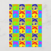 Pop Art Wolf Eyes Briefkaart (Voorkant)