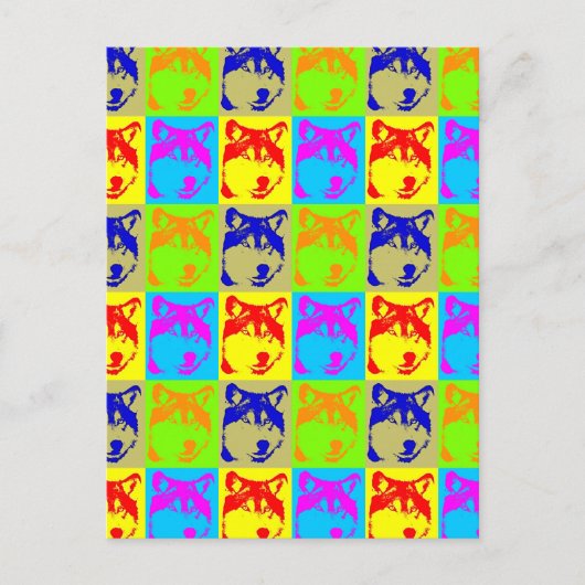 Pop Art Wolf Eyes Briefkaart (Voorkant)