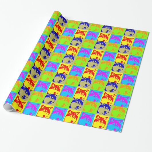 Pop Art Wolf Eyes Cadeaupapier (Uitgerold)