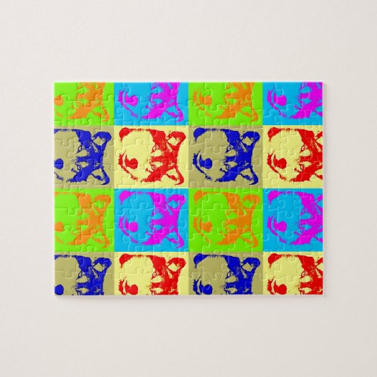 Pop Art Wolf Eyes Legpuzzel (Horizontaal)