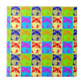 Pop Art Wolf Eyes Tegeltje (Voorkant)