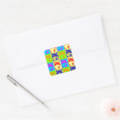 Pop Art Wolf Eyes Vierkante Sticker (Envelop)
