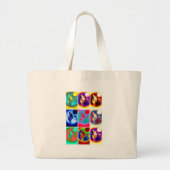 Pop Art Wolf Grote Tote Bag (Voorkant)