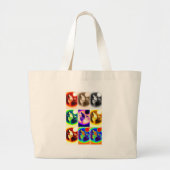 Pop Art Wolf Grote Tote Bag (Voorkant)