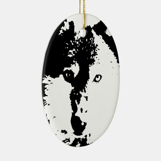 Pop Art Wolf Keramisch Ornament (Rechts)