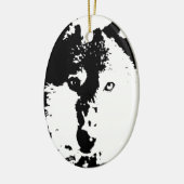 Pop Art Wolf Keramisch Ornament (Links)