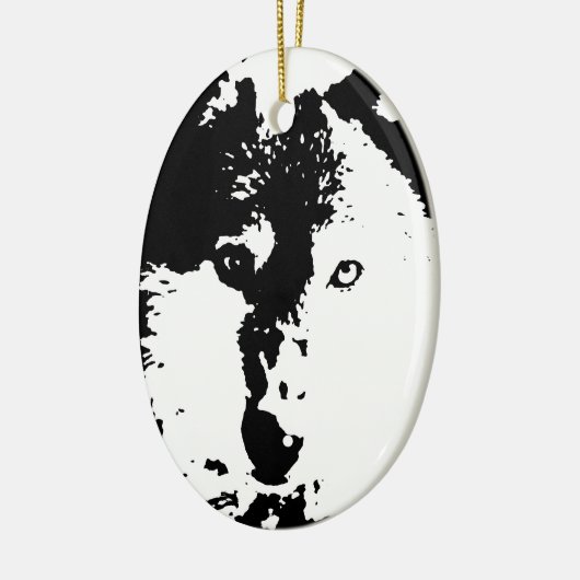 Pop Art Wolf Keramisch Ornament (Links)