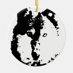 Pop Art Wolf Keramisch Ornament