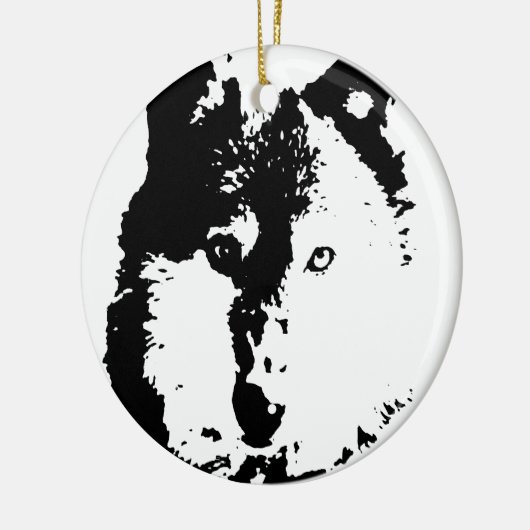 Pop Art Wolf Keramisch Ornament (Links)
