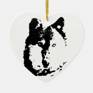 Pop Art Wolf Keramisch Ornament