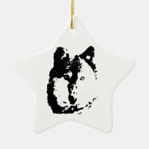 Pop Art Wolf Keramisch Ornament
