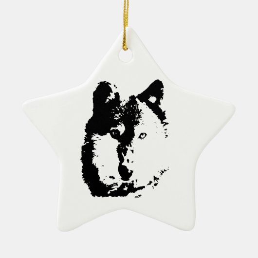 Pop Art Wolf Keramisch Ornament (Voorkant)