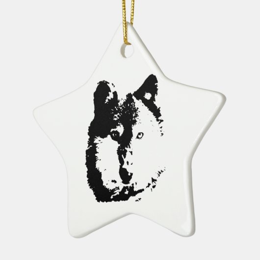 Pop Art Wolf Keramisch Ornament (Links)
