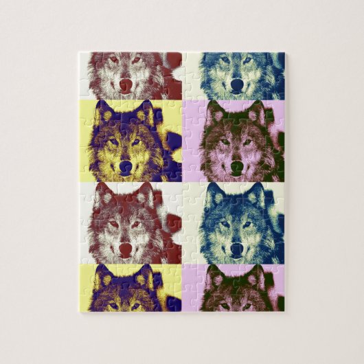 Pop Art Wolf Legpuzzel (Verticaal)