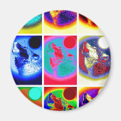 Pop Art Wolf Magneet (Voorkant)