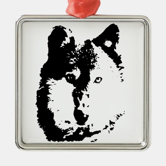 Pop Art Wolf Metalen Ornament (Voorkant)