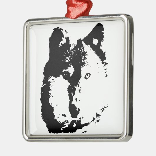 Pop Art Wolf Metalen Ornament (Links)