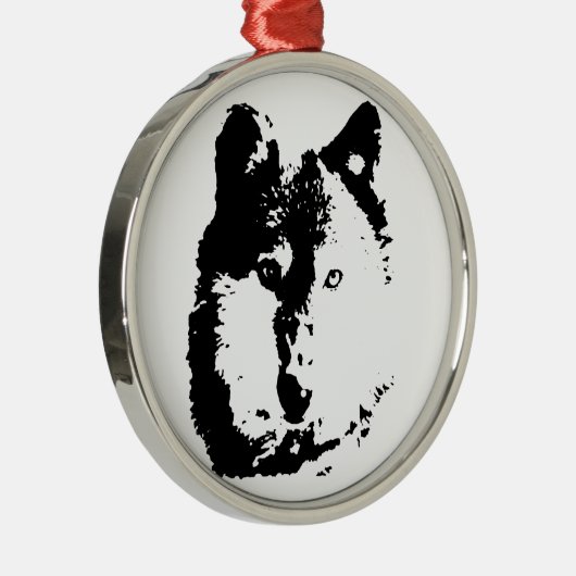 Pop Art Wolf Metalen Ornament (Rechts)